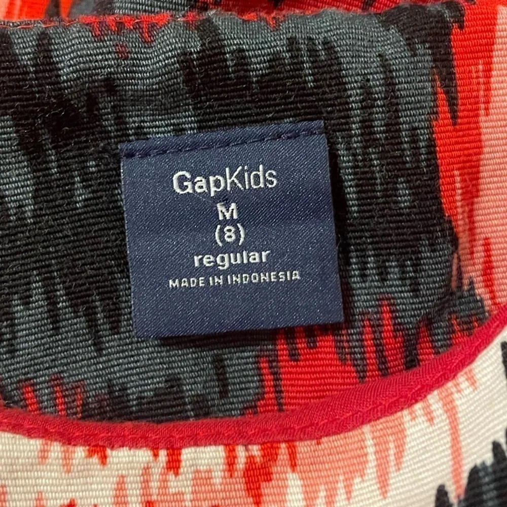 Gap kids girls red rose floral dress fit and flare watercolor print short sleeve